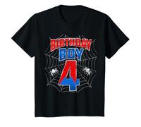 Bambino 4 anni Old Shirt 4th Birthday Boy Spider Four 4 anni Maglietta
