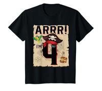 Bambino 4 anni pirata compleanno ARR pirati mappa del tesoro 4° regalo Maglietta