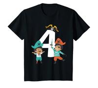 Bambino 4 Compleanno Bambini Pirati - Regalo Di 4 Anni Maglietta