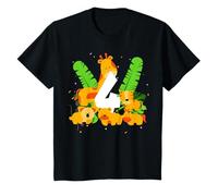 Bambino 4 Jahre alt 2021 Giraffe Löwe Dschungel Zebra Bär Ragazzo Ragazza Maglietta