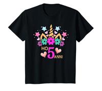 Bambino 5 Anni Compleanno Ragazza Unicorno Ho 5 Anni Maglietta