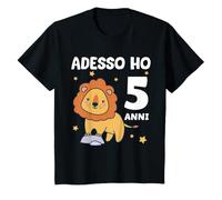 Bambino 5 Compleanno Bambini & Leone - Regalo Di 5 Anni Maglietta