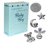 Bambino 5 Pezzi Argento Placcato Ricordi A Tesoro Con Carta E Organza Sacchetto