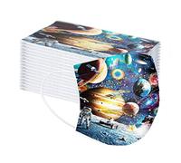 Bambino 50/100 Pezzi Tessuto Protezione per Il Viso Cotone Stampa Multicolore 3 Strati Antipolvere Visiera Bocca Faccia USA e Getta Comfort Adattoo per Bambin (50PCS, Bambino, P)