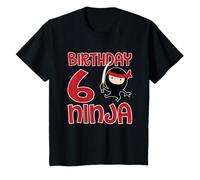 Bambino 6° compleanno Black Ninja Gift - Camicia 6 anni Maglietta