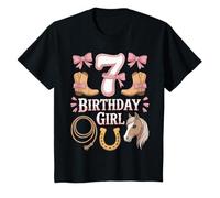 Bambino 7° Compleanno Cavallo Ragazza di Sette Anni B-Day Maglietta