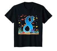 Bambino 8 anni oceano compleanno sotto il pesce mare tema 8° regalo Maglietta