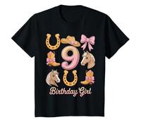 Bambino 9 ° Compleanno Cavallo Ragazza di Nove Anni B-Day Maglietta