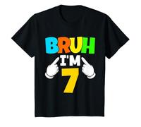 Bambino Abito Divertente per Il 7° Compleanno di Bruh I Am 7 per Bambini di 7 Anni Maglietta