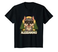Bambino Alessandro - Design per Bambino con Nome Tema Lupo Maglietta