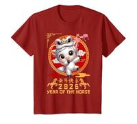Bambino Anno del Cavallo 2026 Capodanno Lunare Cinese 2026 Ragazzi Bambini Maglietta