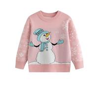 Bambino Bambine Maglione di Natale Comodo Caldo Maglione Maniche Lunghe con Girocollo Moda Maglioni a Stampa Natalizia Carino Pullover Felpa Ragazzi e Ragazze Morbido Maglia Invernale per 3-8 Anni