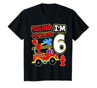Bambino Bambini 5 ° compleanno ragazzo camion dei pompieri 5 Anni vigile del fuoco Maglietta