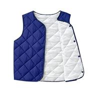 Bambino Bambini Bambini Bambini Bambino Ragazzi Inverno Solido Cappotti Gilet Senza Maniche Giacca Capispalla Abiti Vestiti Giacche Trapunta Per Bambini Per Ragazzi, Blu scuro, 6-8 Anni