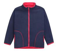 Bambino Bambini Giacca in Pile Autunno Inverno Tinta Unita Collare in Piedi Chiusura Lampo Cappotti Ragazze Ragazzi Caldo Maniche Lunghe Casuale Capispalla 2-15 Anni, Blu Navy 110