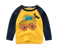 Bambino Bambini Neonati Maschi Ragazze Cars Stampa Manica Lunga Girocollo T-Shirt Top T-Shirt per Bambini Camice di Chimica