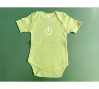 Bambino Body Manica Corta Miniblings Stampata a Mano Verde On Spento Pulsante