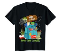 Bambino Born to Fish Costretto ad Andare a Scuola Asilo Umorismo Maglietta
