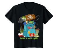 Bambino Born to Fish costretto ad Andare a Scuola Umorismo di Terza elementare Maglietta