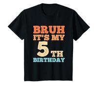 Bambino Bruh è il mio quinto compleanno Funny Vintage per ragazzi di 5 anni e 5 anni Maglietta