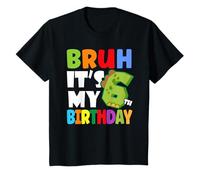 Bambino Bruh It's My 6th Birthday - 6 Years Old Happy Dinosaur Birthday Maglietta