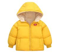 Bambino Cappotto con cappuccio per Bambini Inverno Giacca Ragazzi Ragazze Abbigliamento Capispalla Abiti Giallo 5-6 Anni