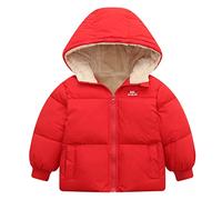 Bambino Cappotto con cappuccio per Bambini Inverno Giacca Ragazzi Ragazze Abbigliamento Capispalla Abiti Rosso 3-4 Anni
