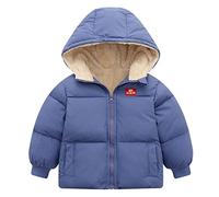 Bambino Cappotto con cappuccio per Bambini Inverno Giacca Ragazzi Ragazze Abbigliamento Capispalla Abiti Blu 3-4 Anni