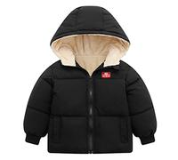 Bambino Cappotto con cappuccio per Bambini Inverno Giacca Ragazzi Ragazze Abbigliamento Capispalla Abiti Nero 4-5 Anni