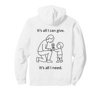 Bambino Che dà Fiore al Genitore Design simbolico Amore minimale Felpa con Cappuccio