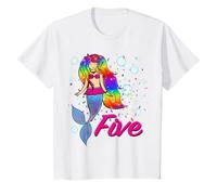 Bambino CINQUE: 5 anni sirena tema 5 ° compleanno vestito ragazza Maglietta