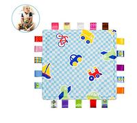 Bambino Colorful etichette di sicurezza Coperta, Soft Touch peluche sonno Helper, placare asciugamani per Newborn & Toddlers