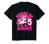 Bambino Compleanno 5 Anni Ragazza Unicorno Adesso Ho 5 Anni Maglietta