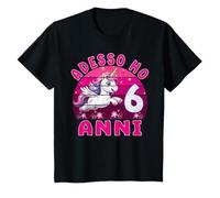 Bambino Compleanno 6 Anni Ragazza Unicorno Adesso Ho 6 Anni Maglietta
