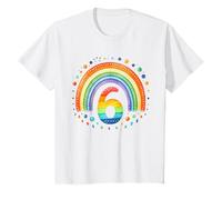 Bambino Compleanno 6 ragazze arcobaleno fata festa 6 anni Maglietta