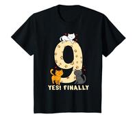 Bambino Compleanno 9. Gatti Gattino Idea Regalo Compleanno Bambini Maglietta