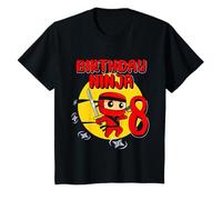 Bambino Compleanno Ninja 8 Anni Bday Party Regalo per Little Ninja Maglietta