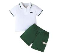 Bambino Completi Estivi Abbigliamento Set per Bambini Unisex+Pantaloncini Completo Estate Camicia Quadri Manica Corta Design Regalo Festivo Neonato Ragazzi 1-4 Anni