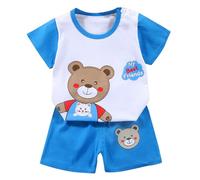 Bambino Completi Estivi,Neonato Maschio Camicia Manica Corta Estiva Outfit Neonato Completo Set Estate Cotone e Lino Maglietta Pantaloncini Tuta 1-8 anni Casual Mare Spiaggia