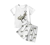 Bambino Completi Estivi,Tinta Unita Abbigliamento Set Dinosauro Stampa 2pcs Vestiti Bimbo Completini e Coordinati Gentiluomo Top Cotone Elasticizzato Short Elastici Vita Alta Ideale Come Regalo