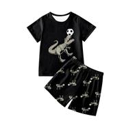 Bambino Completi Estivi,Tinta Unita Abbigliamento Set Dinosauro Stampa 2pcs Vestiti Bimbo Completini e Coordinati Gentiluomo Top Cotone Elasticizzato Short Elastici Vita Alta Ideale Come Regalo