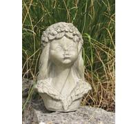 Bambino con fiori primavera resina statua da giardino terrazza fiore magico s...