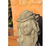 Bambino con fiori rosa resina statua da giardino terrazza fiore magico spina ...