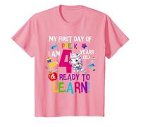 Bambino Cute My First Day of Pre K I Am 4 Anni Ragazze Maglietta