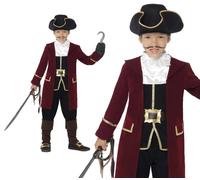 Bambino Deluxe Pirata Capitan Uncino Costume Ragazzi Caraibi Costume Età 4-12