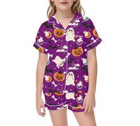 Bambino di Halloween Unisex Pigiama,Set Biancheria da Notte per Bambini Abiti Casual Adolescenti Completo Top Pantaloni Costumi Carnevale Feste Stampa la casa, Relax Quotidiano