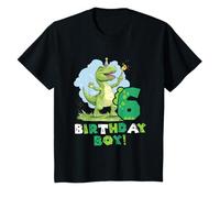 Bambino Dino Birthday Boy 6 Anni Roar Party Toddler Maglietta