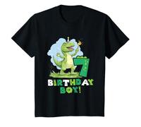 Bambino Dino Birthday Boy 7 Anni Roar Party Fun Maglietta