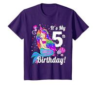 Bambino È il mio 5° compleanno (5 anni) vestito da festa a tema sirena Maglietta