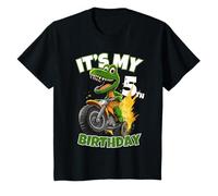Bambino È Il Mio Quinto Compleanno Dinosauro T-Rex di Cinque Anni Maglietta